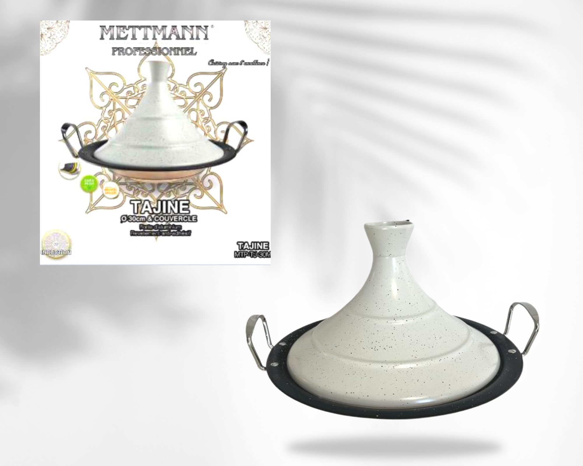 Tajine 30 CM – Antiadhésif – Acier inoxydable –  METTMANN