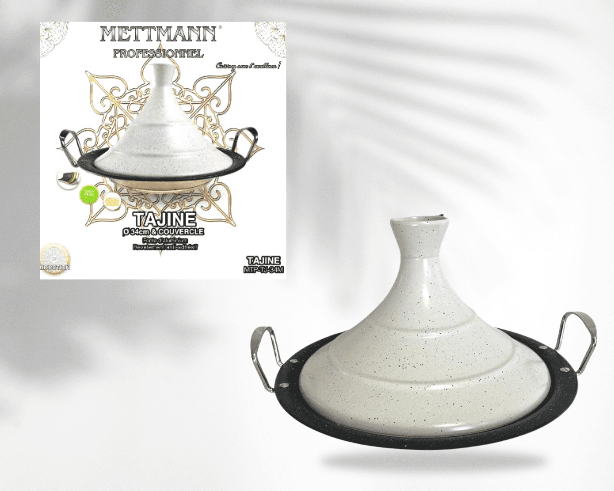 Tajine 34 CM – Antiadhésif – Acier inoxydable –  METTMANN