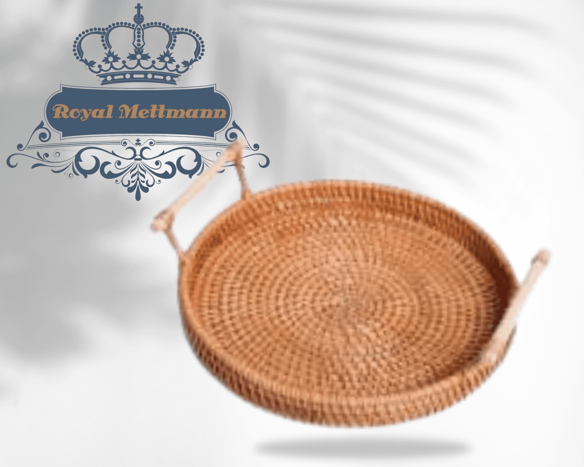 Plateau rond en rotin naturel – METTMANN